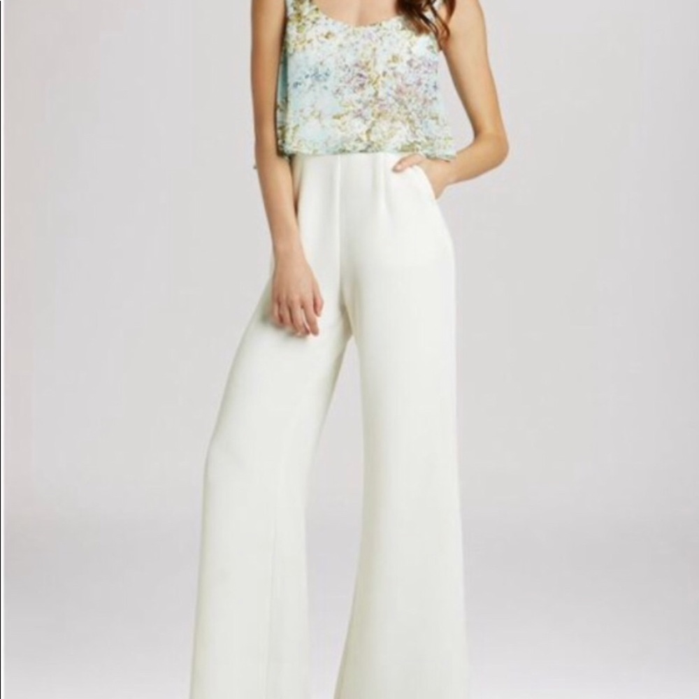 Floral/White Jumpsuit